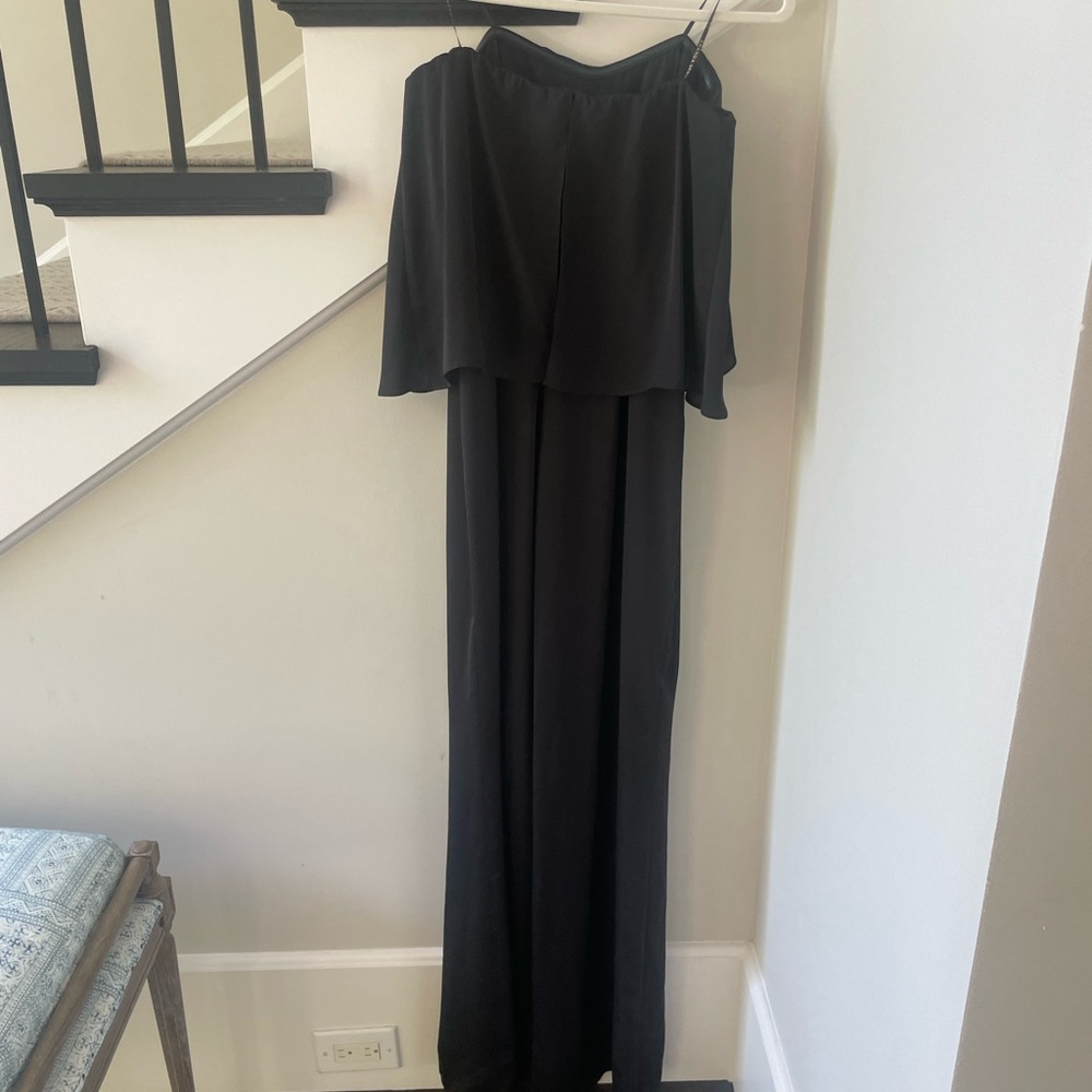 Amanda Uprichard Topanga Jumpsuit in Black. Size Large.